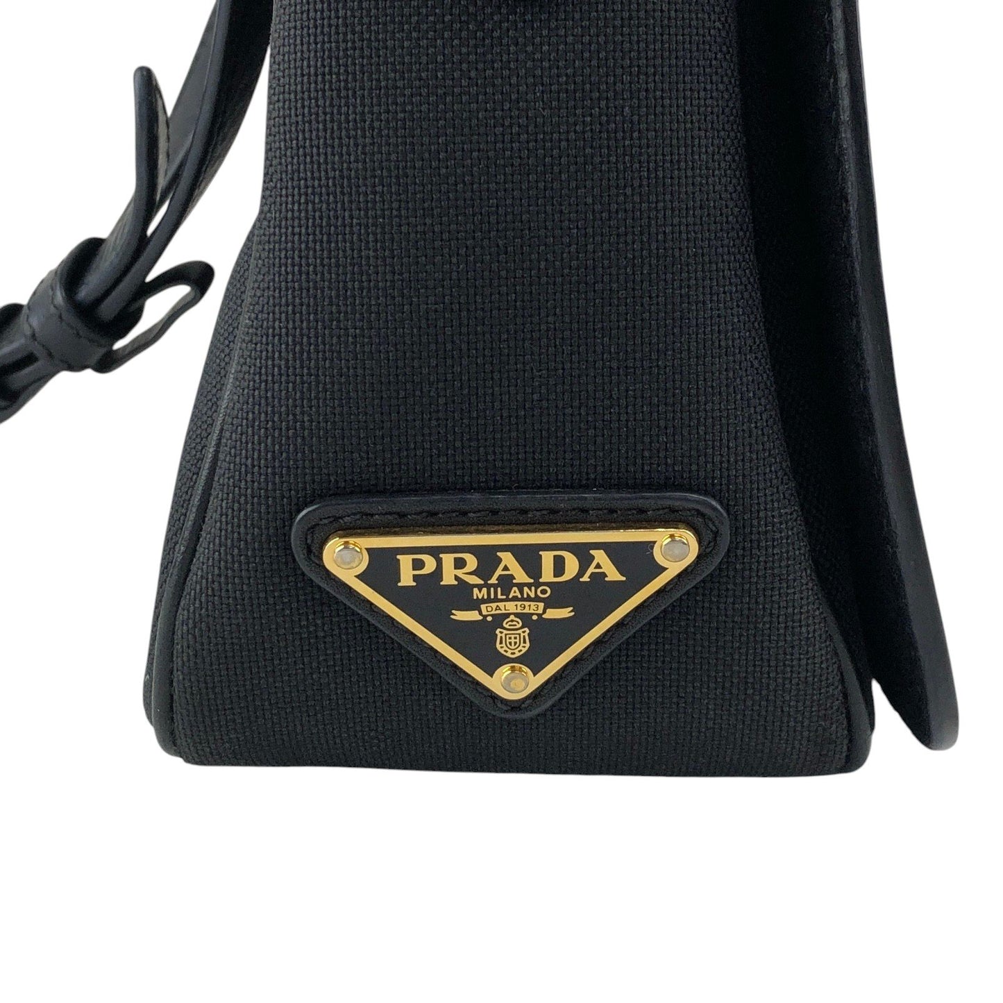 PRADA Logo Shoulder bag Black Vintage 4w22ct