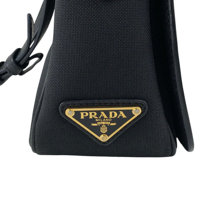 PRADA Logo Shoulder bag Black Vintage 4w22ct