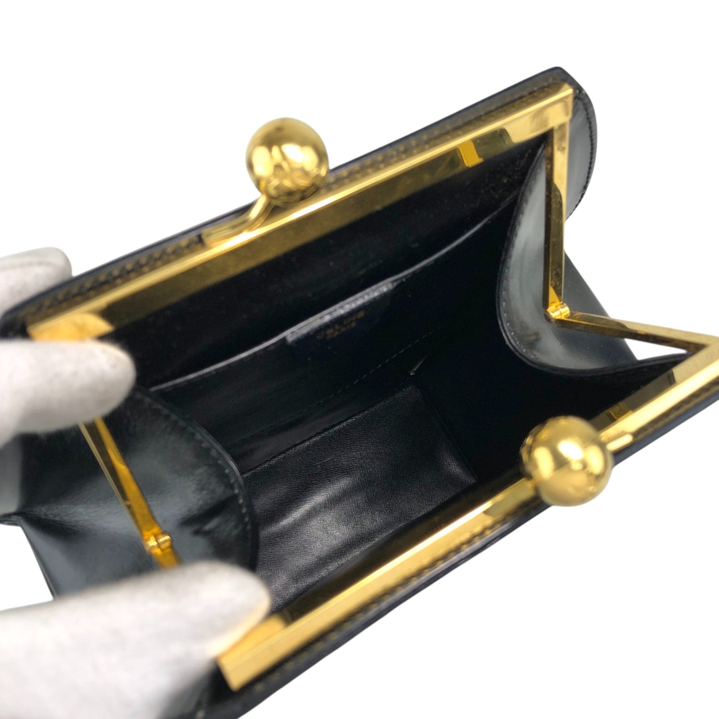 CELINE Metal Clasp Handbag Black Vintage sip54y