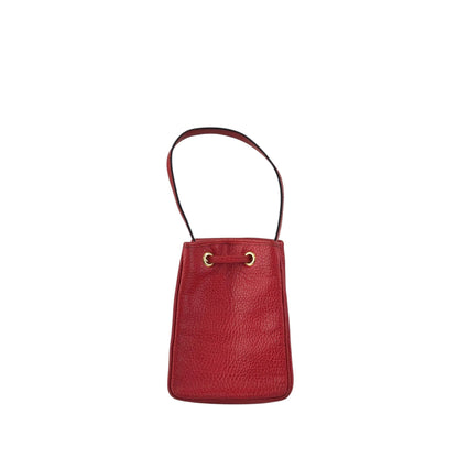 Christian Dior CD Logo Drawstring Small Handbag Red Vintage 46ensx