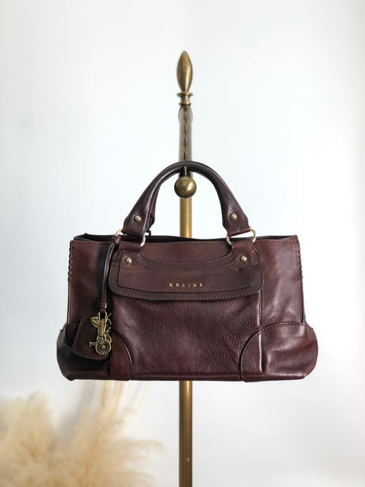 CELINE 馬車手提包棕色復古 3i6r4m