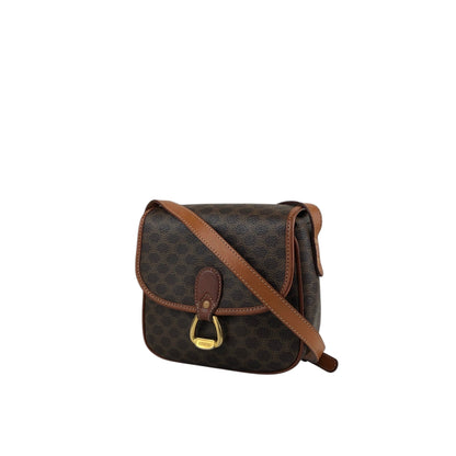 CELINE Macadam Horse Bit Shoulder bag Brown Vintage ffjd2x