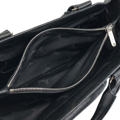 CELINE Horse Carriage Handbag Black Vintage 6m8meh