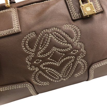 LOEWE Amazona Small Boston bag Handbag Brown Vintage irfyjk