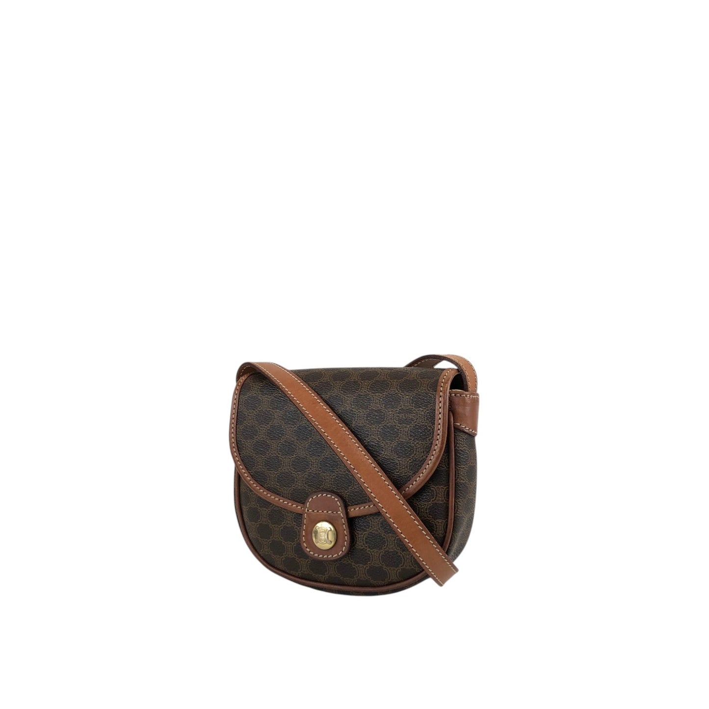 CELINE Macadam Triomphe Shoulder bag Brown Vintage hddfhp