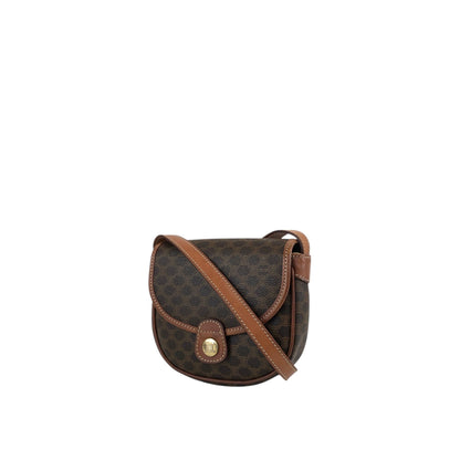 CELINE Macadam Triomphe Shoulder bag Brown Vintage hddfhp