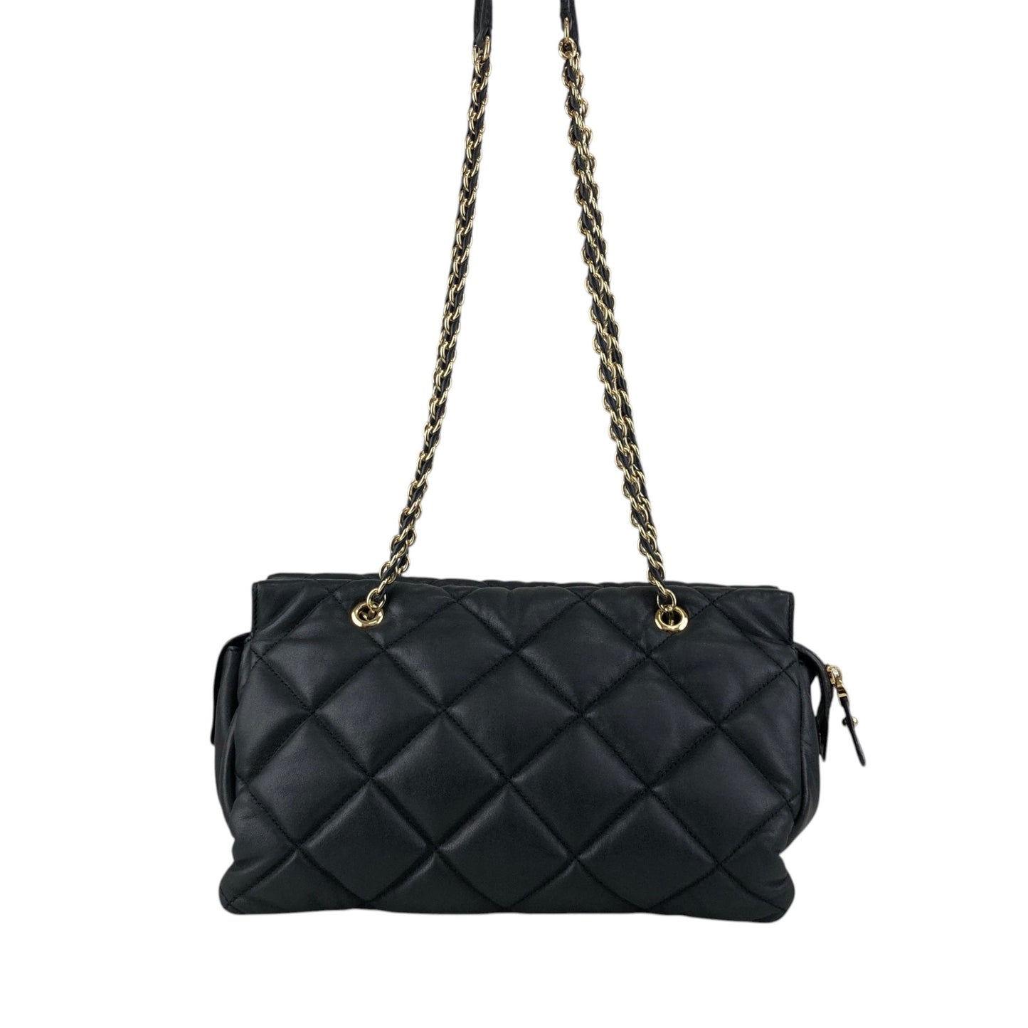 Salvatore Ferragamo Vala Ribbon Chain Shoulder bag Black Vintage ujjjt4