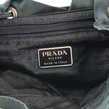 PRADA Tessuto Triangle Logo Double Pocket Backpack Green Vintage 43hn3u