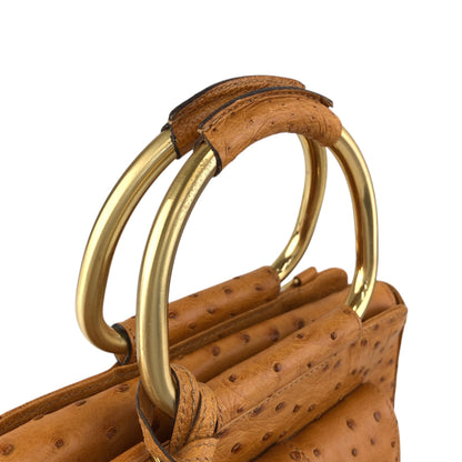 GUCCI Metal Handle Two-way Handbag Shoulder bag Brown Vintage suvydz