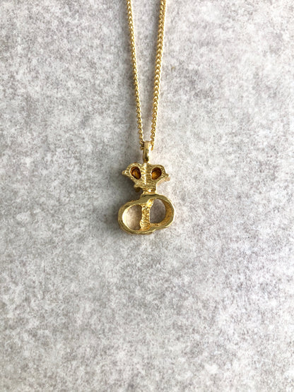 Christian Dior CD Logo Stone Necklace Gold Vintage 6ef7yn