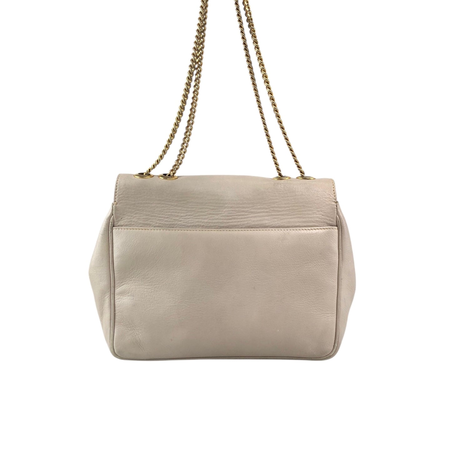 CELINE Triomphe Chain Shoulder bag Beige Vintage em4s7t