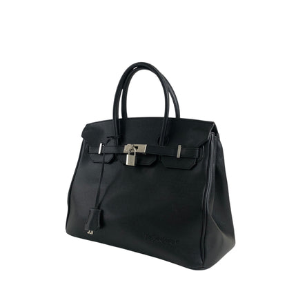 Yves Saint Laurent Turn Lock Handbag Black Vintage 74yryb