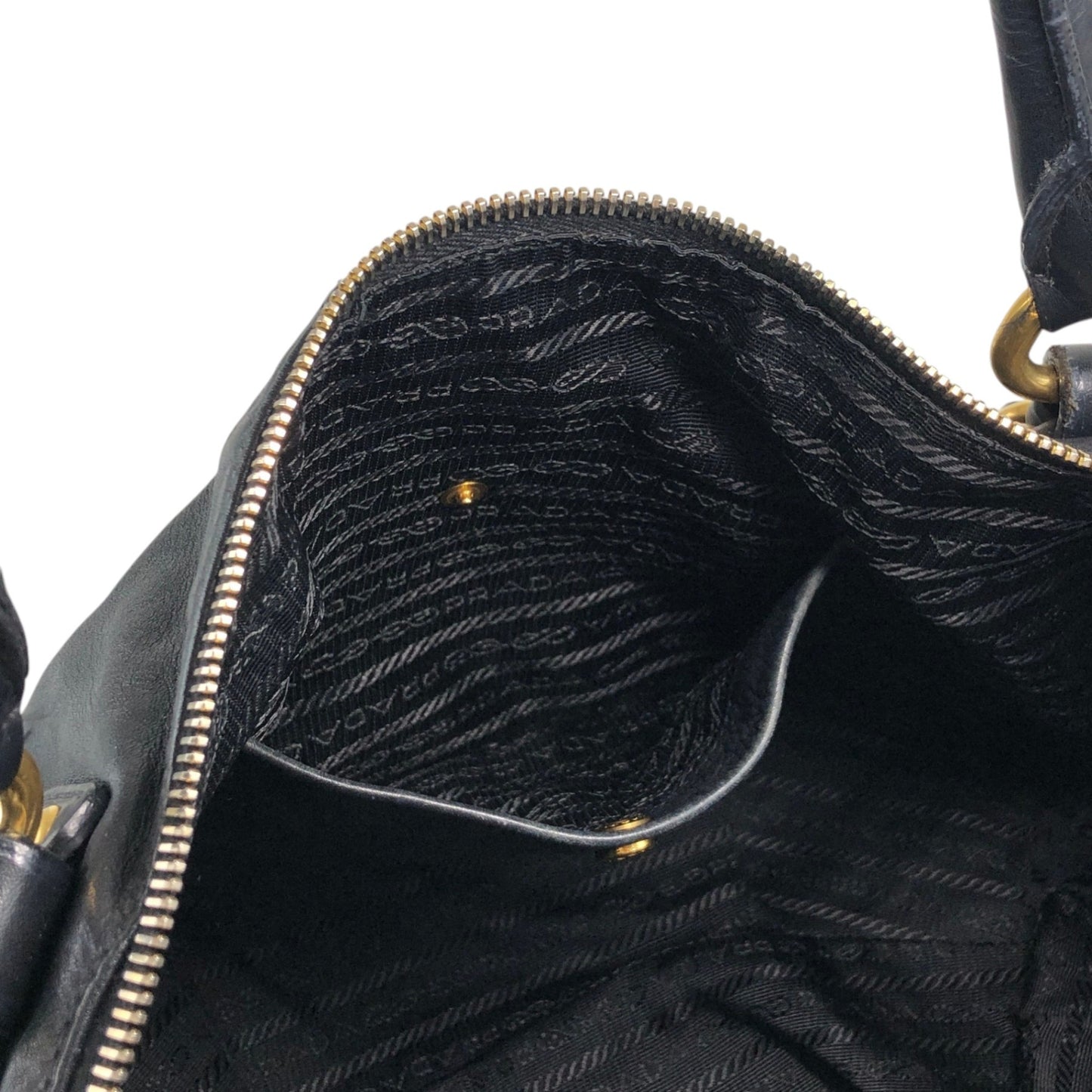 PRADA Logo Two-way Handbag Shoulder bag Black Vintage jrndes