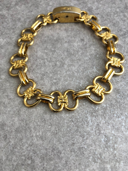 CELINE Triomphe Horse Bit Bracelet Gold Vintage dmhpj8