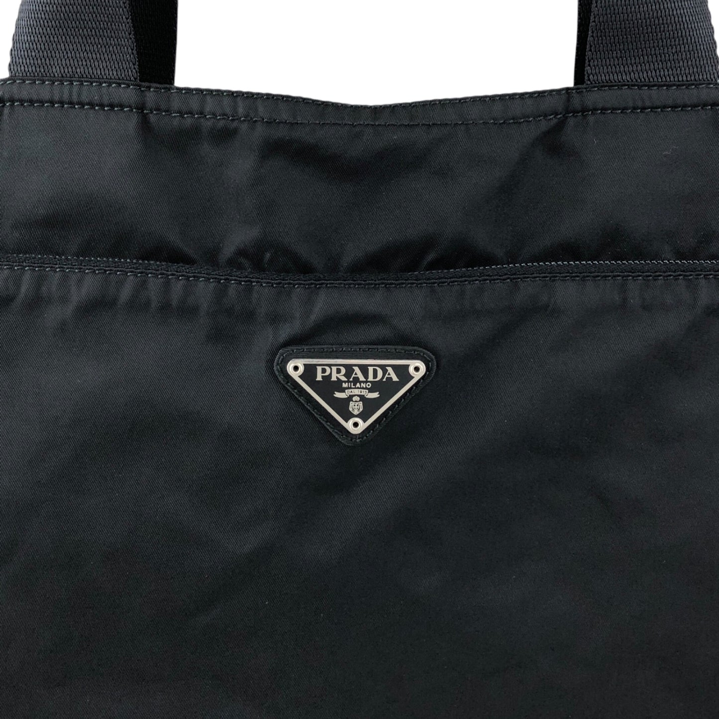 PRADA Tessuto Triangle Logo Totebag Black Vintage gc7j3j