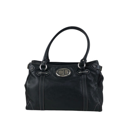 Christian Dior CD Logo Handbag Totebag Black Vintage js7hxe