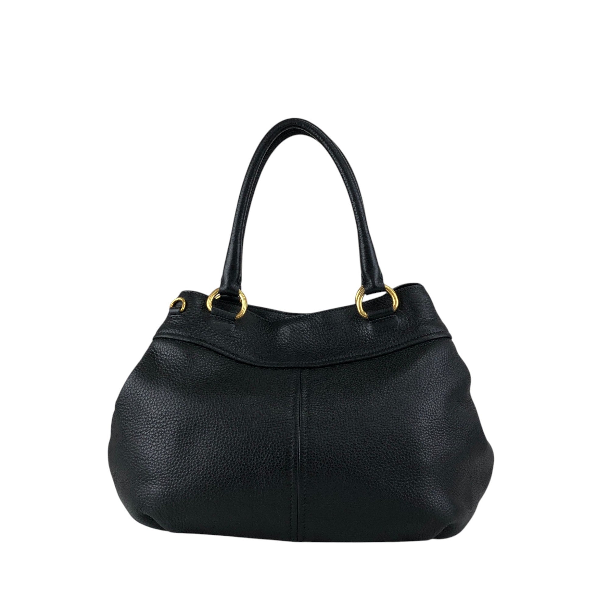 PRADA Logo Two-way Handbag Shoulder bag Black Vintage g864hh