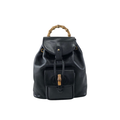 GUCCI Bamboo Backpack Black Vintage tfjt8e