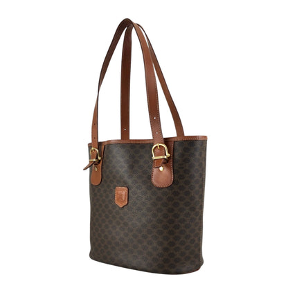CELINE Macadam Blason Handbag Totebag Brown Vintage rfx5gg