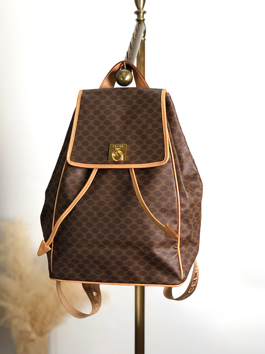 CELINE Macadam Gancini Backpack Brown Vintage x8u3v3