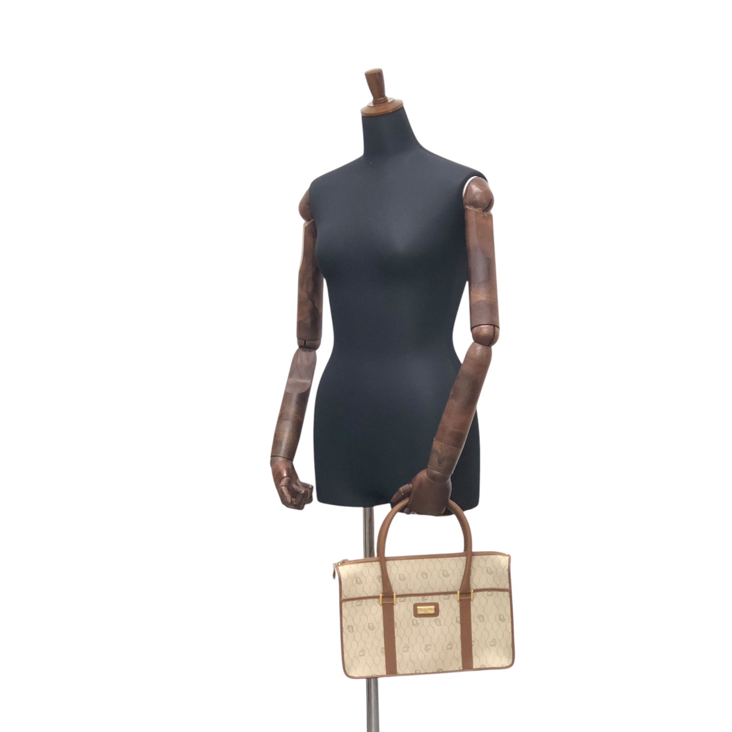 Christian Dior Honeycomb Pattern Handbag Beige Vintage r4yh5k