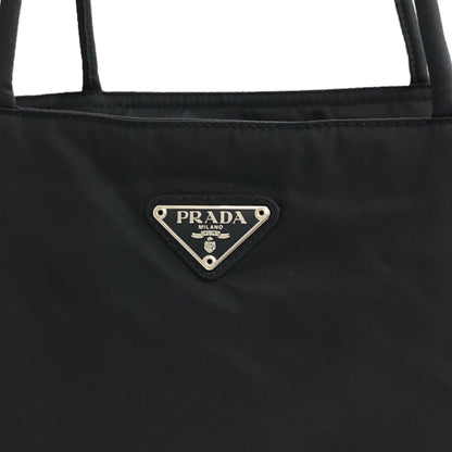 PRADA Triangle Logo  Nylon Handbag Totebag Black Vintage s5is3j