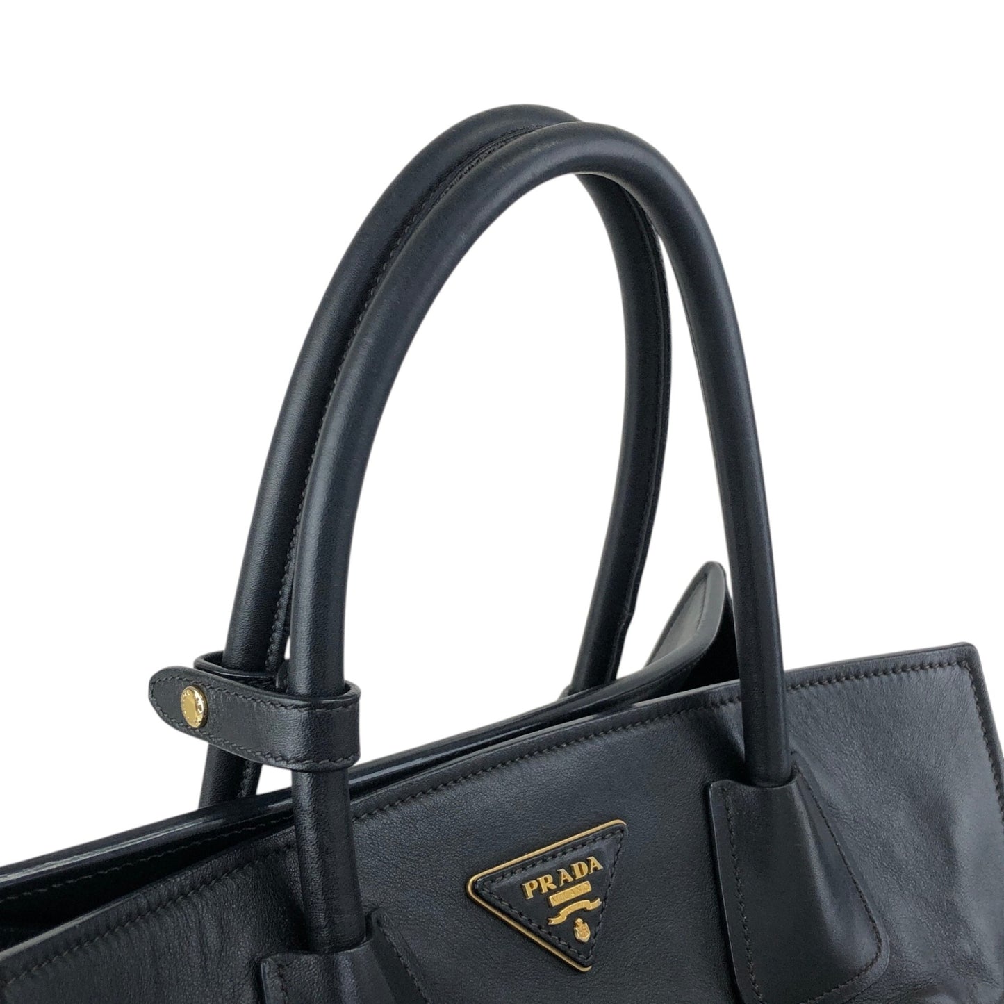 PRADA Triangle Logo Two-way Handbag Shoulder bag Black Vintage d2mxxu