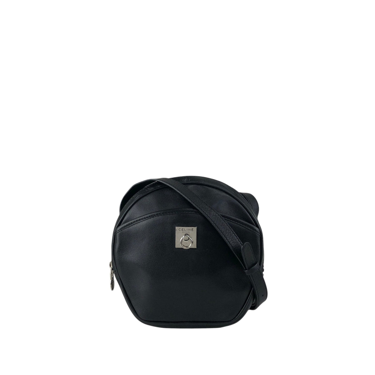CELINE Gancini Shoulder bag Black Vintage mes4uh