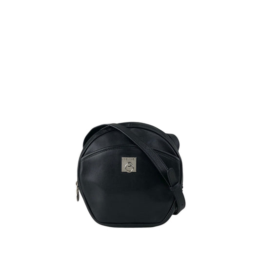 CELINE Gancini Shoulder bag Black Vintage mes4uh