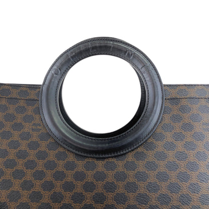 CELINE Macadam Round Handle Handbag Black Vintage dx7xai