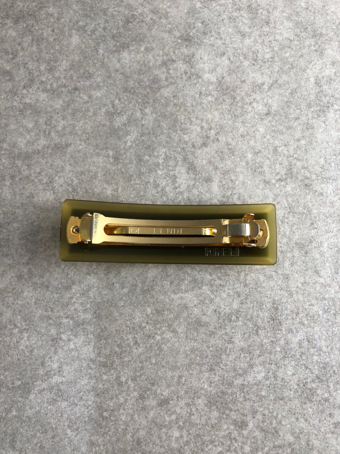 FENDI Logo Barrette Brown×Black Vintage wdydr8