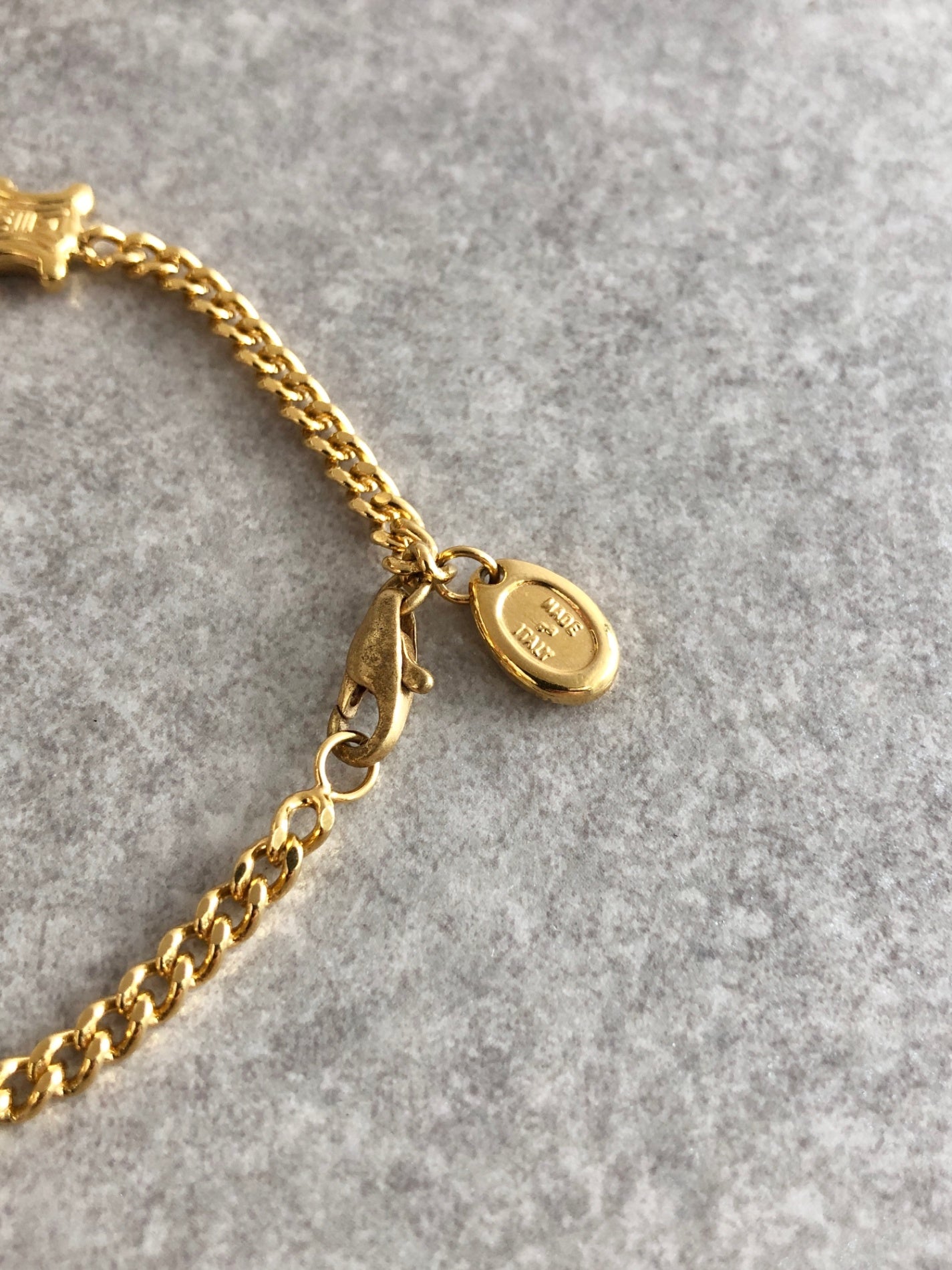 CELINE Blason Bracelet Gold Vintage gitunv