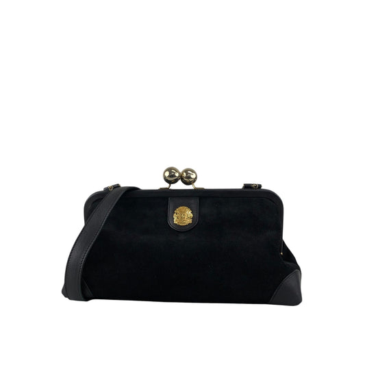 CELINE Triomphe Metal Closure Shoulder bag Black Vintage vxya2a