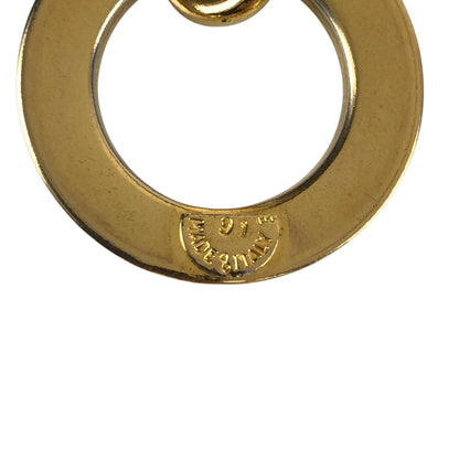 CELINE Circle Logo Shoulder bag Black Vintage x6z5t3