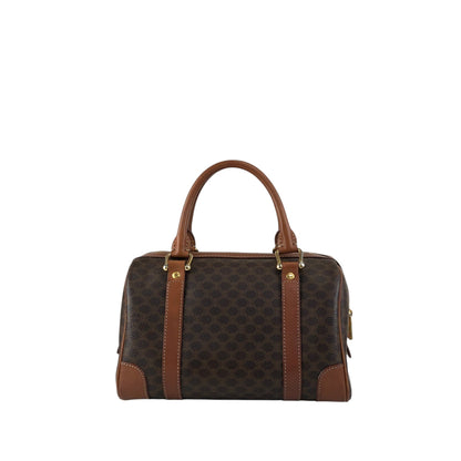 CELINE Macadam Blason Handbag Boston bag Brown Vintage sh72vd