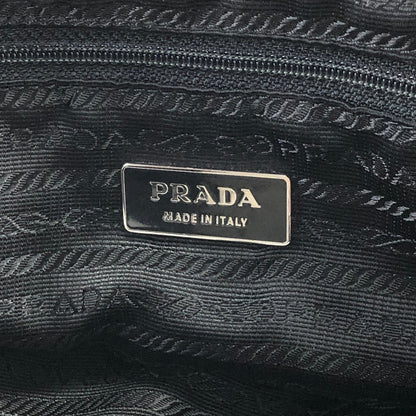 PRADA Triangle Logo Double Pocket Backpack Black Vintage rd6n42