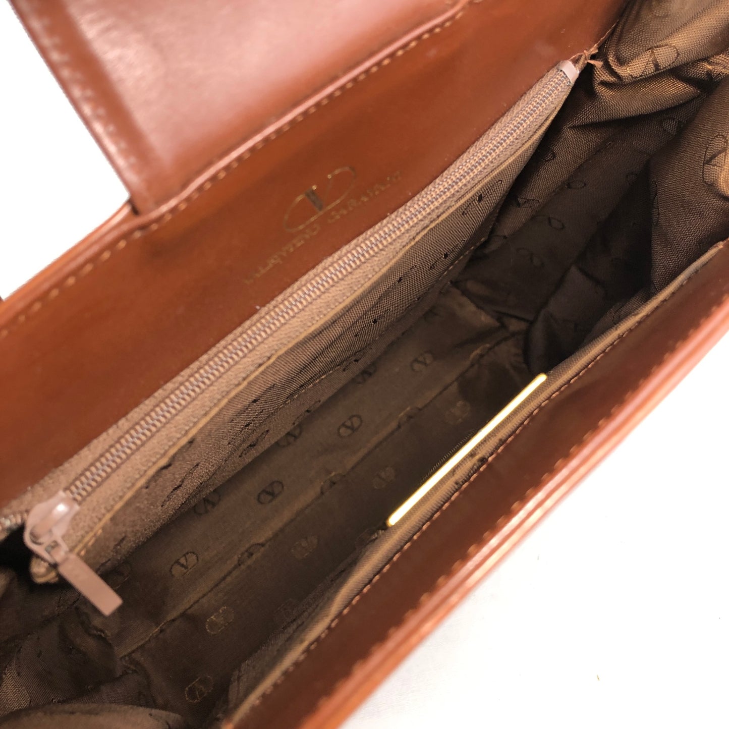 VALENTINO GARAVANI Logo Shoulder bag Brown Vintage 3vzxyh