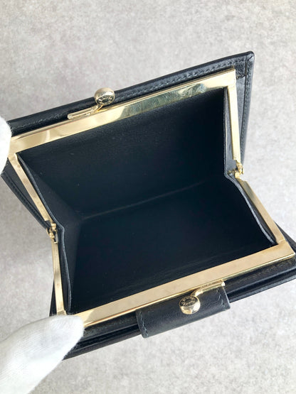 CELINE Blason 金屬扣折疊錢包 黑色復古 pprgic