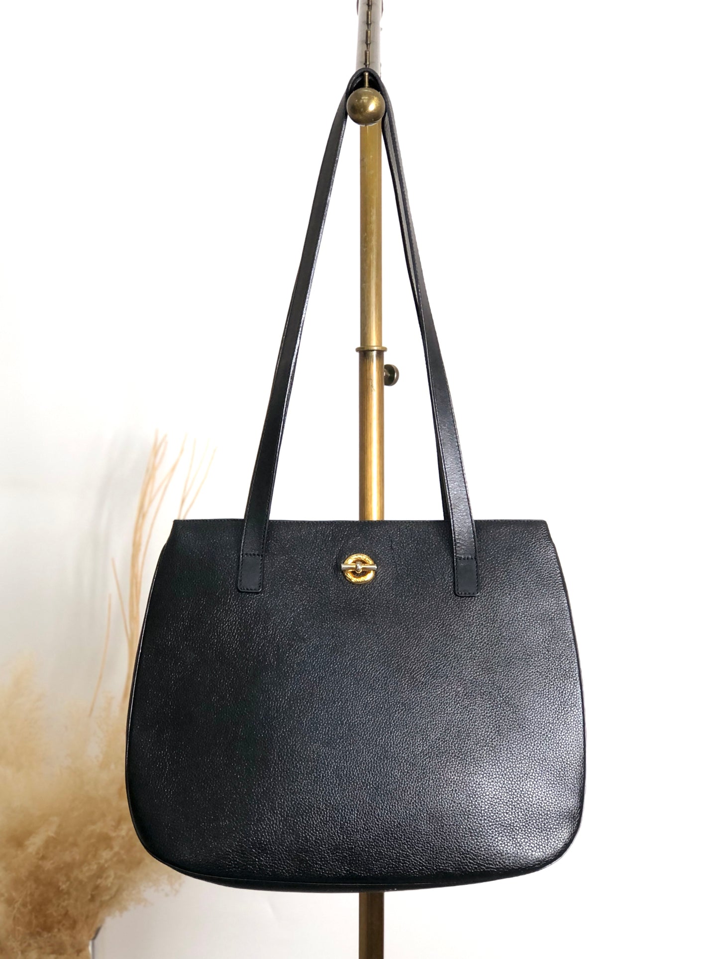 CELINE Toggle Clasp Handbag Totebag Black Vintage vaw4nd