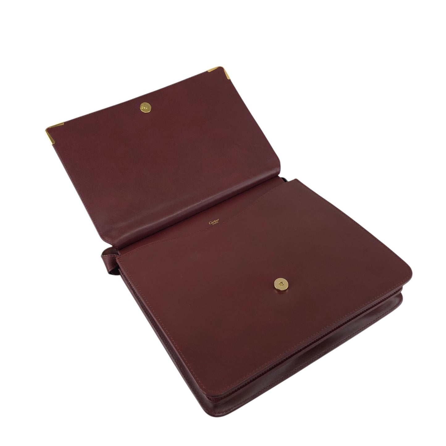 Cartier Flap Shoulder bag Bordeaux Vintage 26hrc3