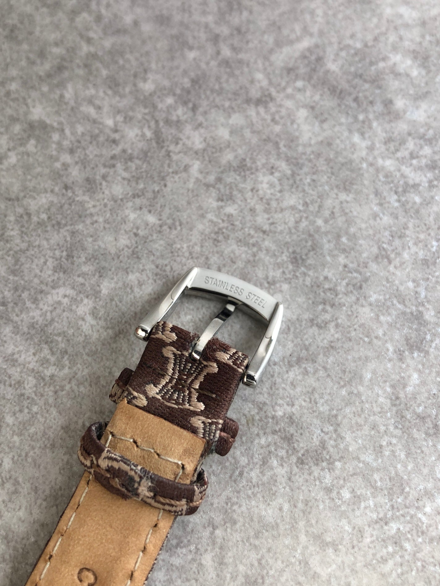 CELINE Macadam Blason Watch Brown Vintage mhphxp