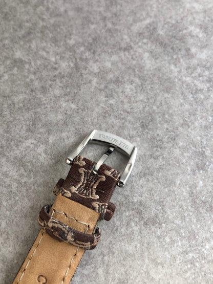CELINE Macadam Blason Watch Brown Vintage mhphxp