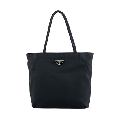 PRADA Tessuto Triangle Logo Totebag Black Vintage wen6ju
