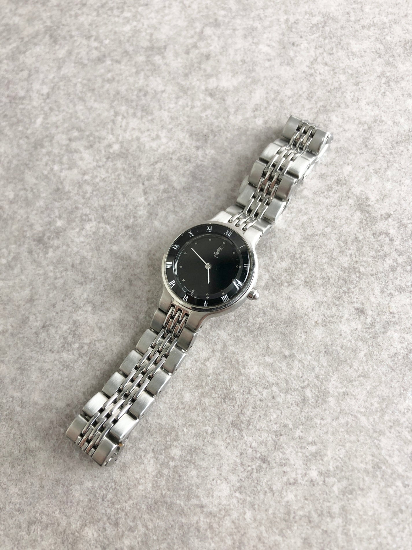 Yves Saint Laurent YSL Logo Watch Silver 5421-H17785 Vintage