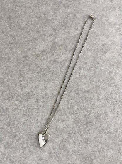 GUCCI Heart Motif SILVER925 Necklace Silver Vintage ehj8bu