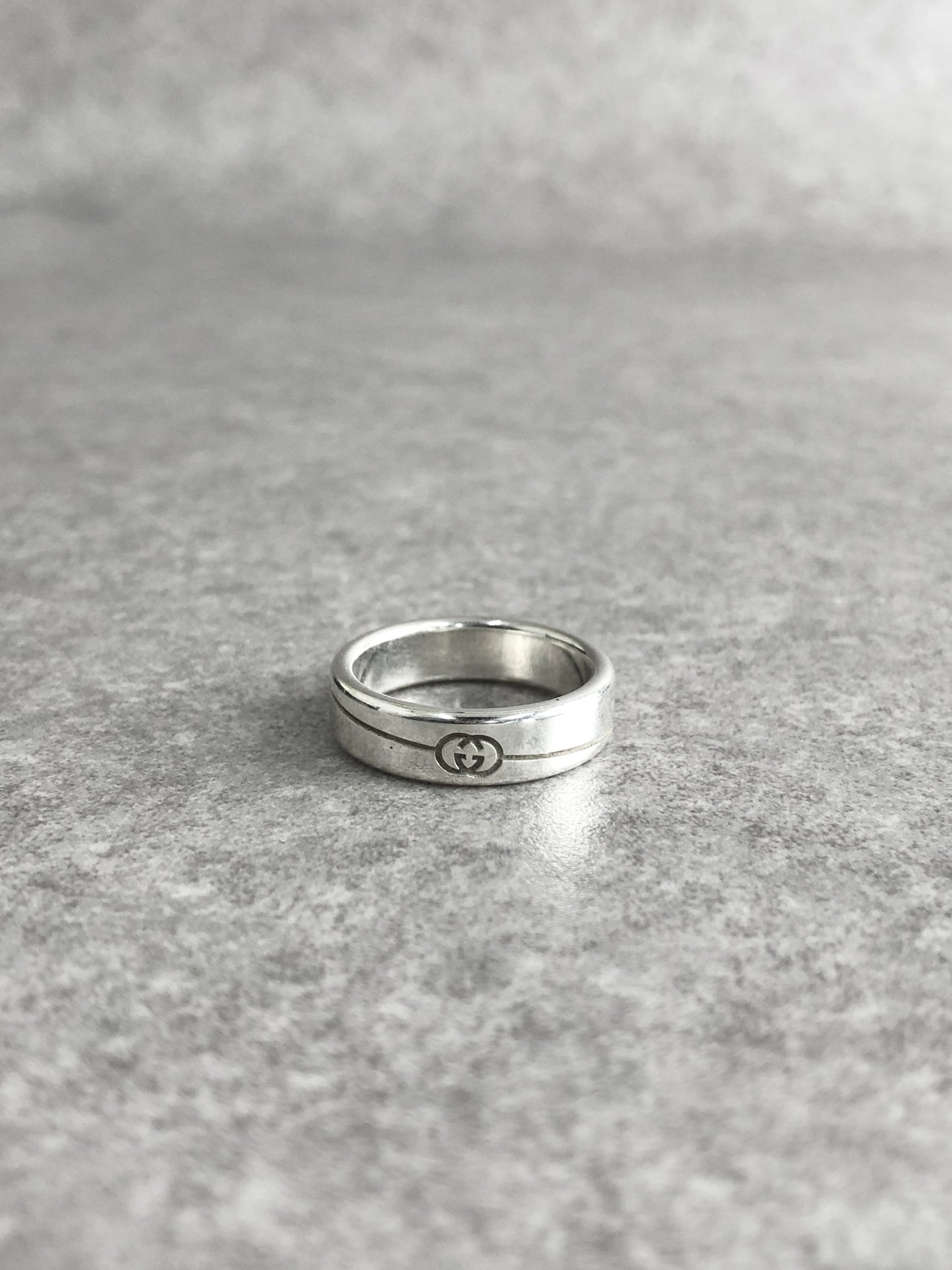 GUCCI Logo SILVER925 Ring Silver Vintage inm84c