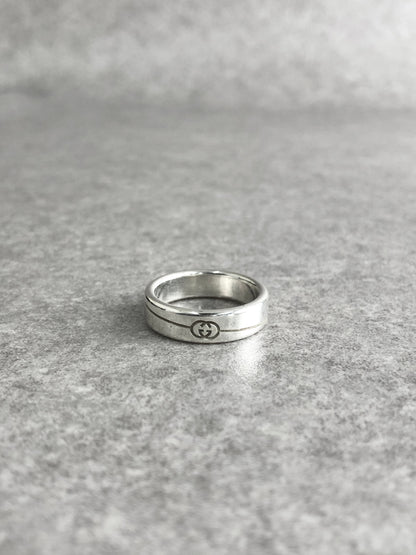 GUCCI Logo SILVER925 Ring Silver Vintage inm84c