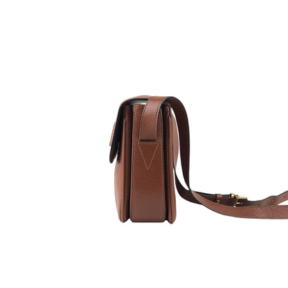CELINE Turn Lock Shoulder bag Brown Vintage hdtdu2