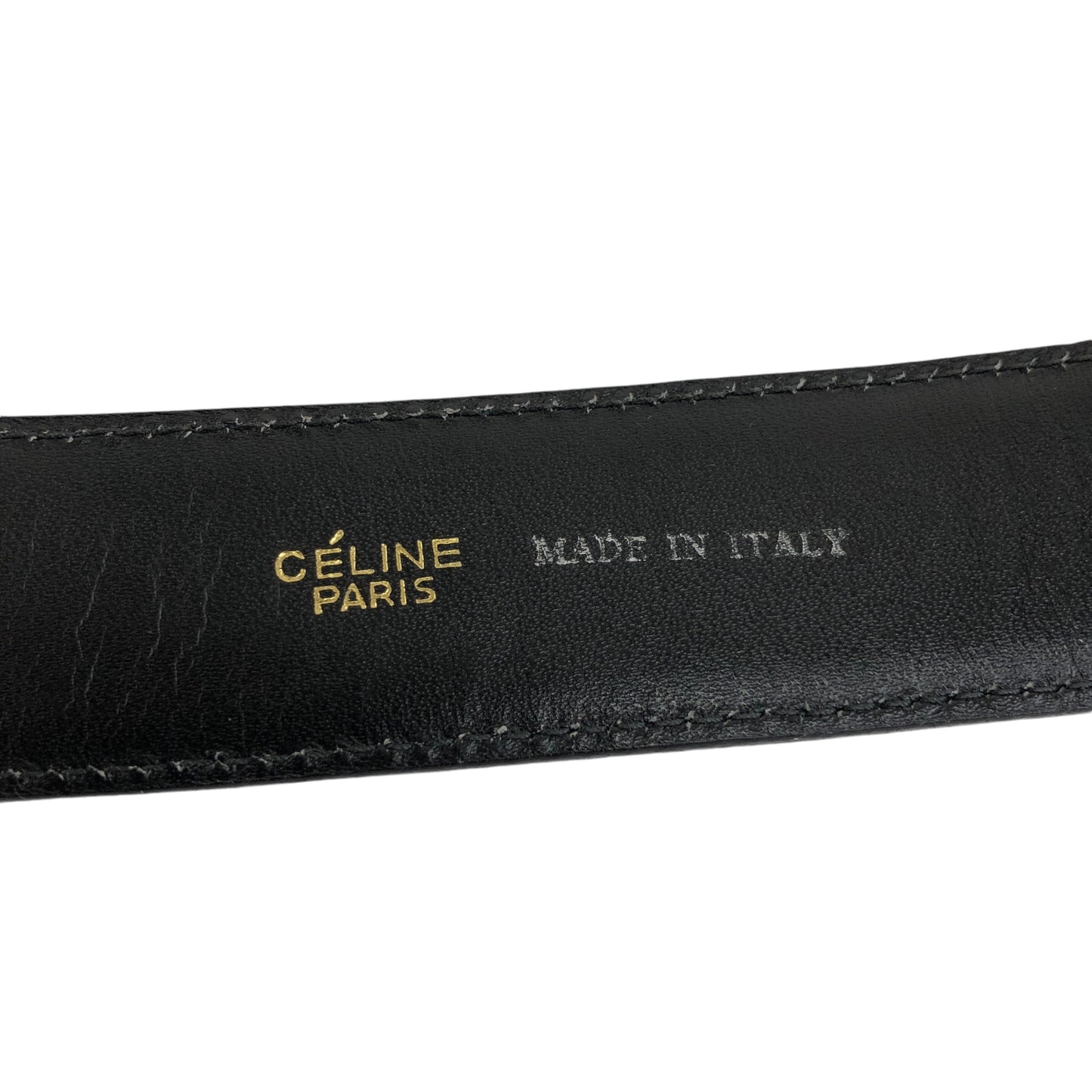 CELINE Triomphe Charm Belt Black Vintage 2vebsx