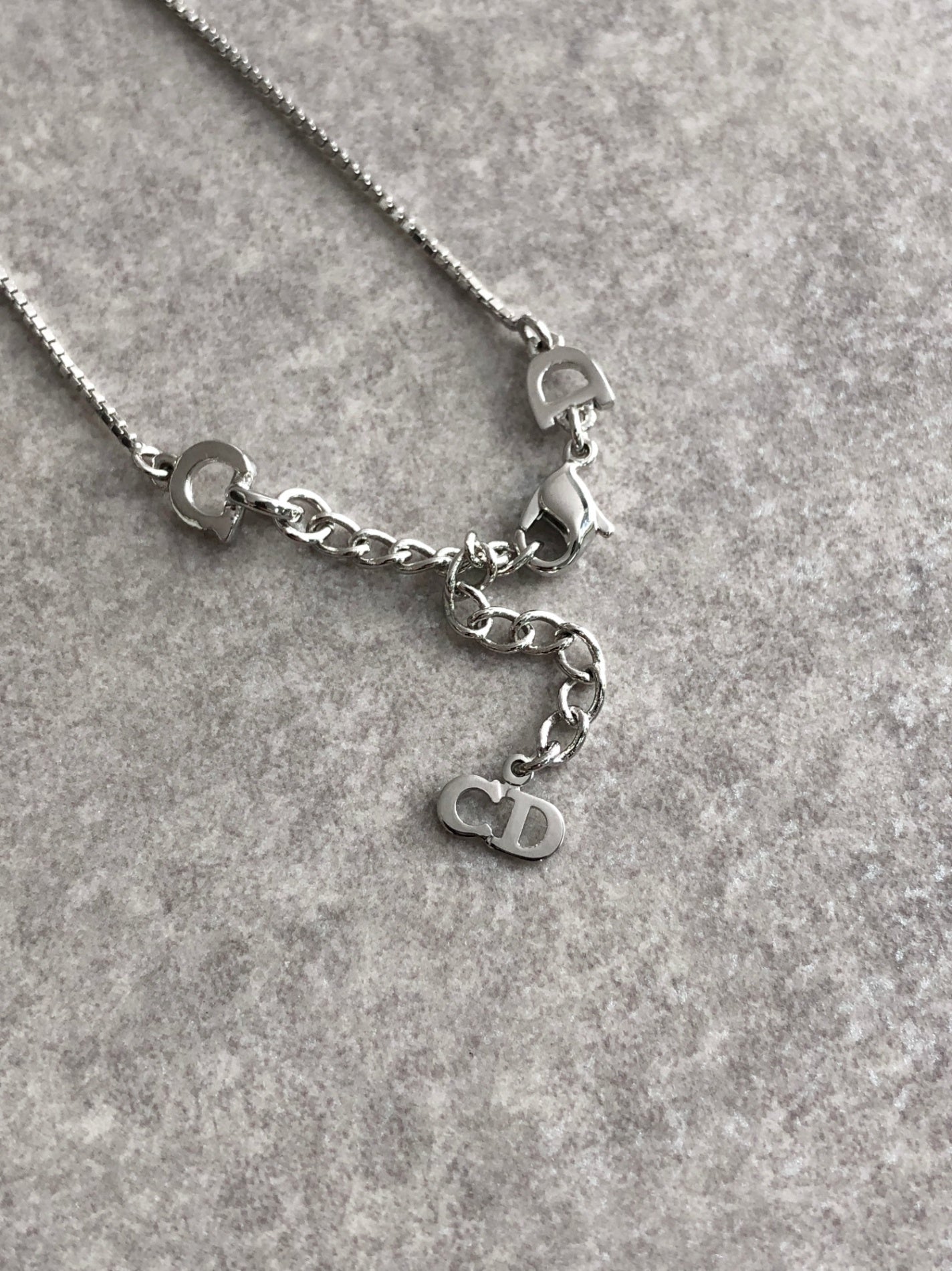 Christian Dior Cross Motif Necklace Silver Vintage pskcsi